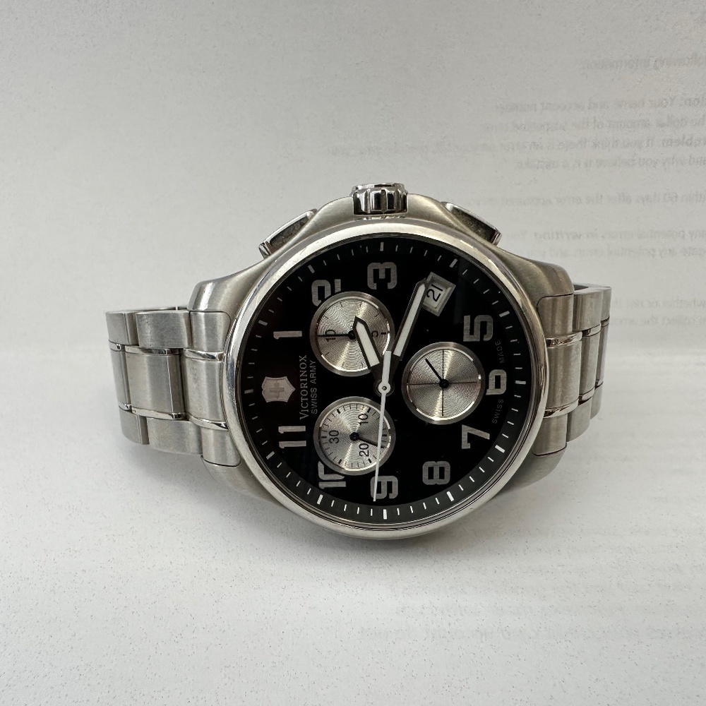 Victorinox Swiss Army Men's 241455 Officers Chrono Black Dial Watch